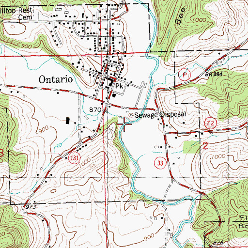 Topographic Map of Brush Creek, WI