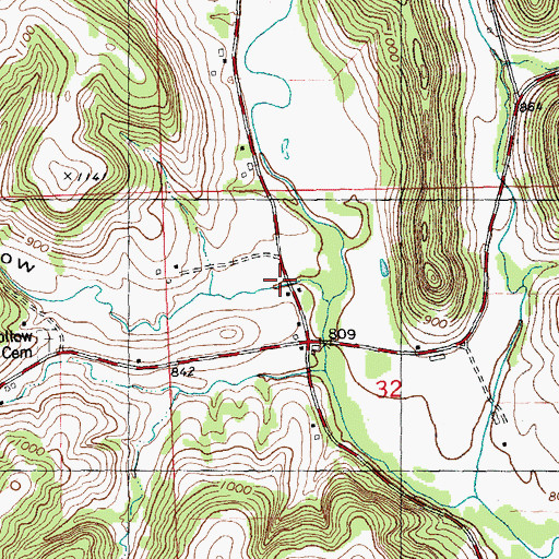 Topographic Map of Brush Hollow, WI