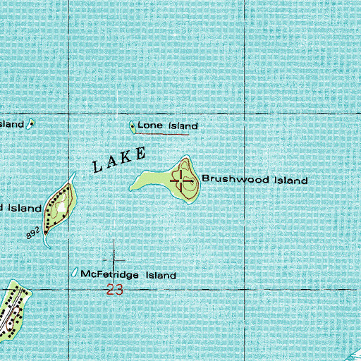 Topographic Map of Brushwood Island, WI