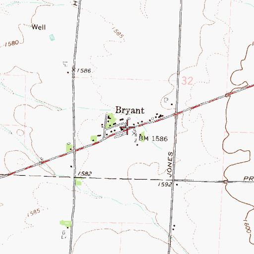 Topographic Map of Bryant, WI