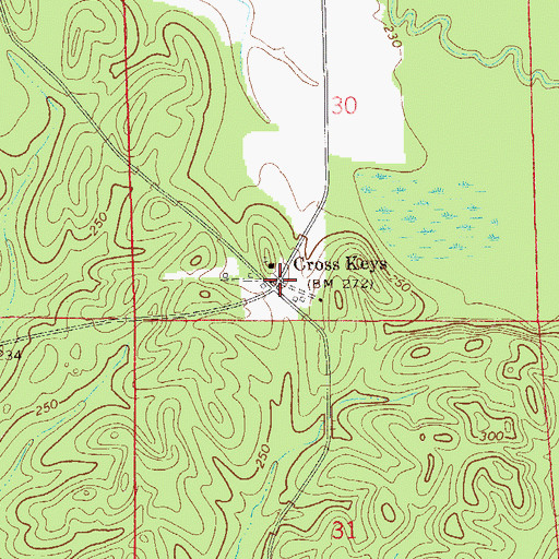 Topographic Map of Cross Keys, AL