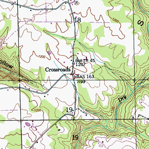 Topographic Map of Crossroad, AL
