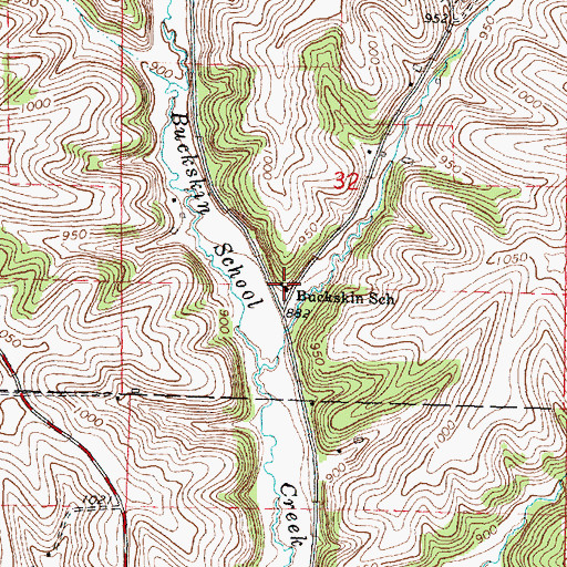 Topographic Map of Buckskin School, WI
