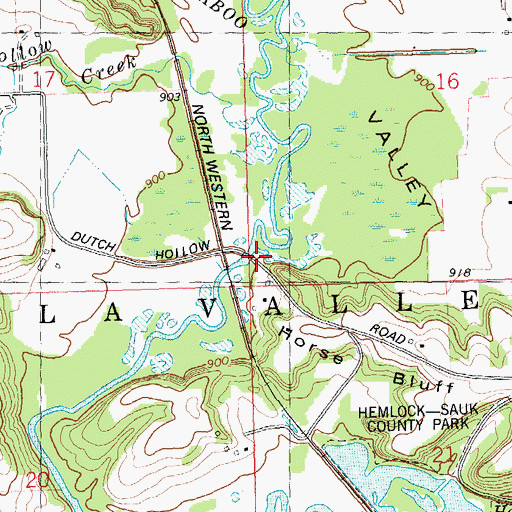 Topographic Map of Buckwheat Valley, WI