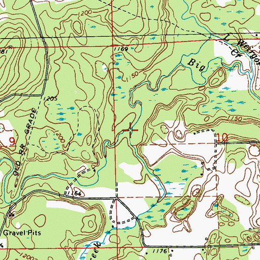 Topographic Map of Buff Creek, WI