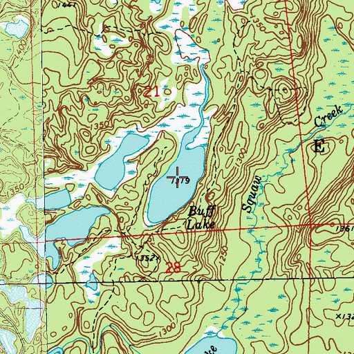 Topographic Map of Buff Lake, WI