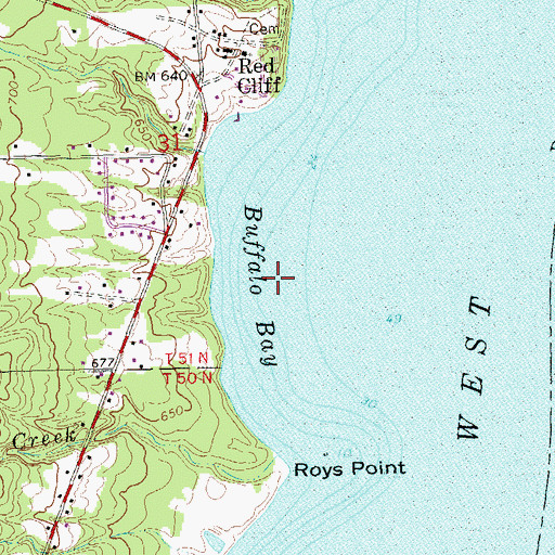 Topographic Map of Buffalo Bay, WI