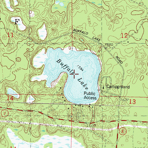 Topographic Map of Buffalo Lake, WI