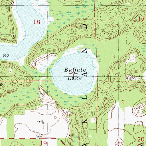 Topographic Map of Buffalo Lake, WI