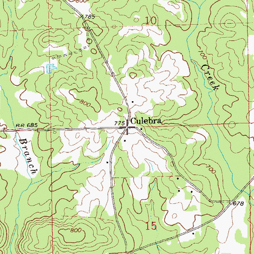 Topographic Map of Culebra, AL