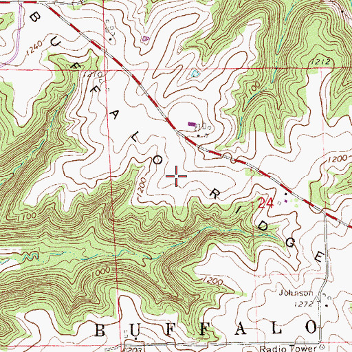 Topographic Map of Buffalo Ridge, WI