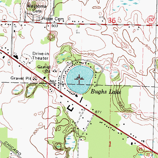 Topographic Map of Bughs Lake, WI