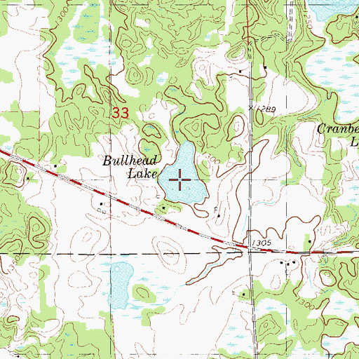 Topographic Map of Bullhead Lake, WI