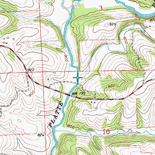 Topographic Map of Bull Branch, WI