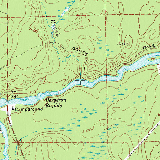 Topographic Map of Bull Creek, WI