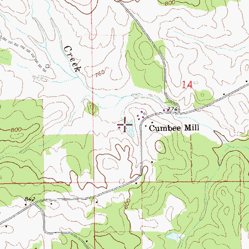 Topographic Map of Cumbee Mill, AL
