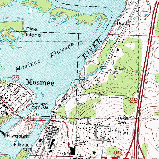 Topographic Map of Bull Junior Creek, WI