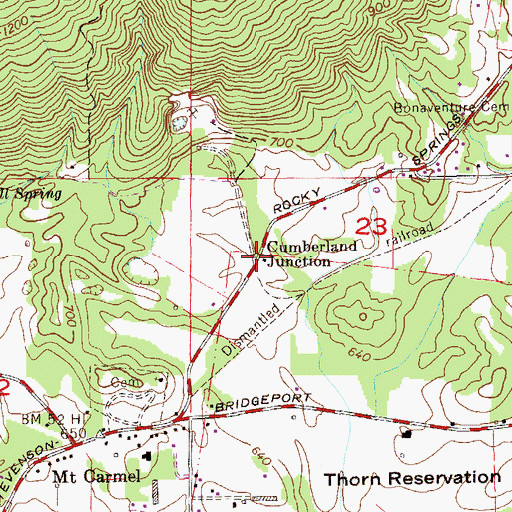 Topographic Map of Cumberland Junction, AL