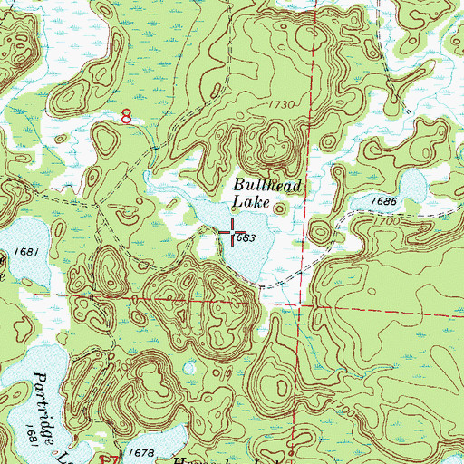 Topographic Map of Bullhead Lake, WI