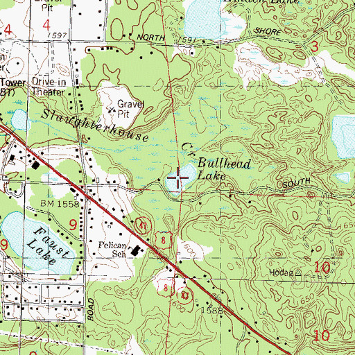 Topographic Map of Bullhead Lake, WI