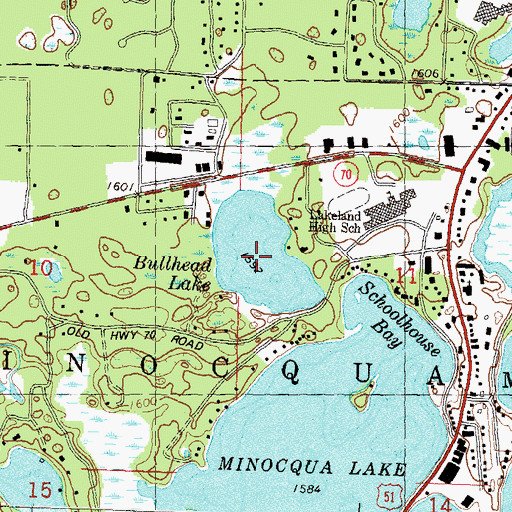 Topographic Map of Bullhead Lake, WI