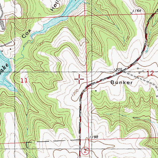 Topographic Map of Bunker Hill School, WI
