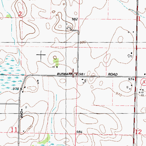 Topographic Map of Burbank School (historical), WI