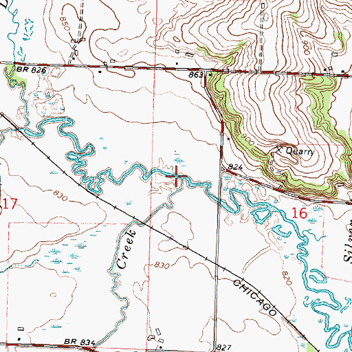 Topographic Map of Burgy Creek, WI
