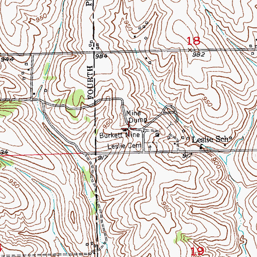 Topographic Map of Burkett Mine, WI