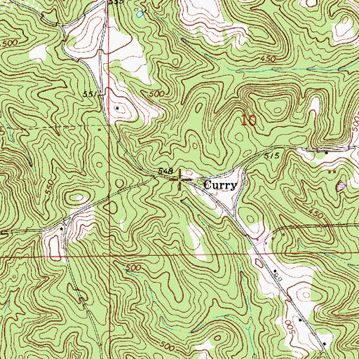 Topographic Map of Curry, AL
