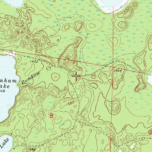 Topographic Map of Burnham Creek, WI