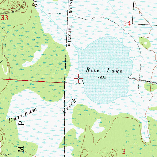 Topographic Map of Burnham Creek, WI