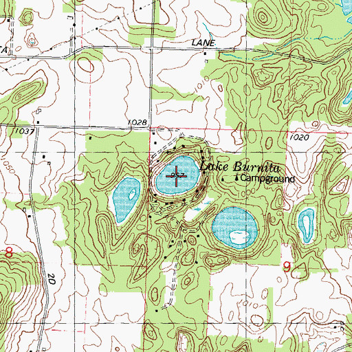 Topographic Map of Lake Burnita, WI