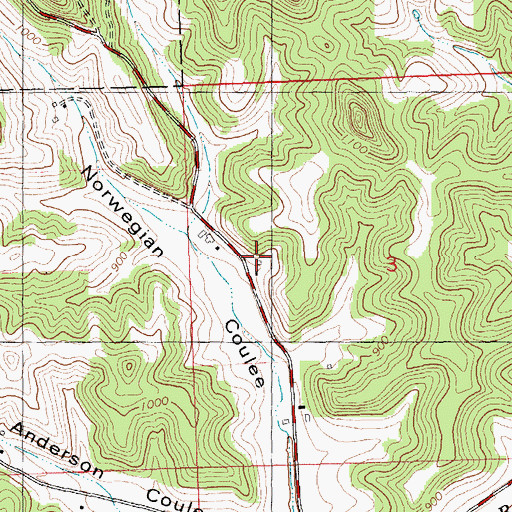 Topographic Map of Burns Valley Church, WI