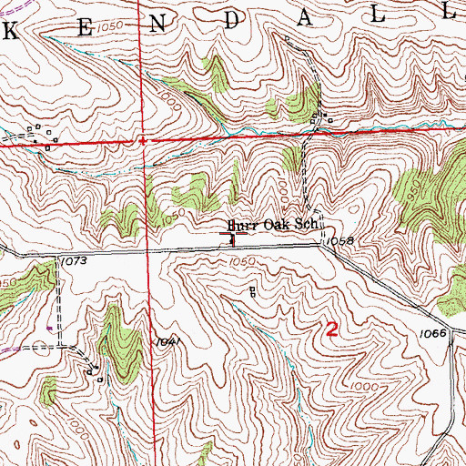 Topographic Map of Burr Oak School, WI