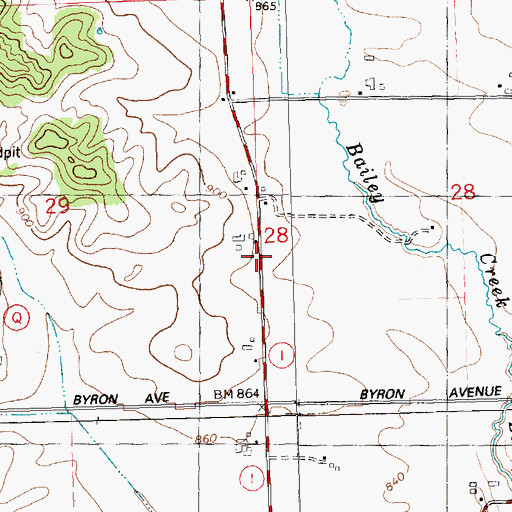Topographic Map of Bush Prairie School, WI