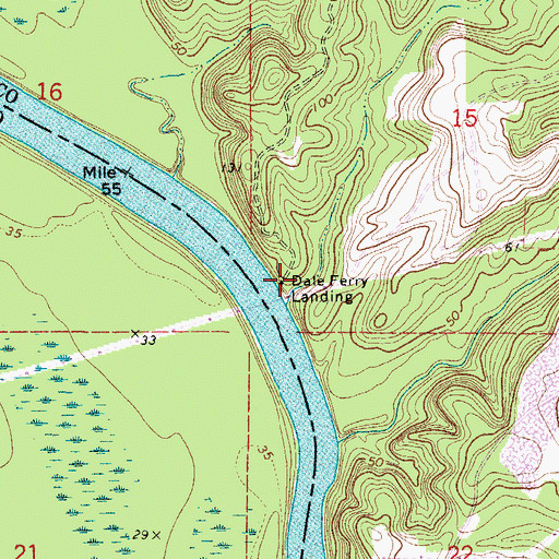 Topographic Map of Dale Ferry Landing, AL