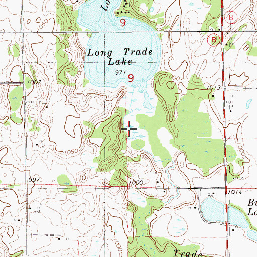 Topographic Map of Butternut Creek, WI