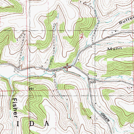 Topographic Map of Butternut Hollow, WI