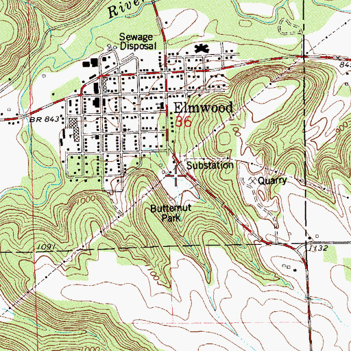 Topographic Map of Butternut Park, WI