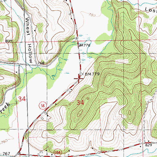 Topographic Map of Butternut School (historical), WI