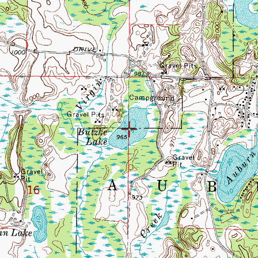Topographic Map of Butzke Lake, WI