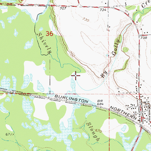 Topographic Map of By Golly Creek, WI