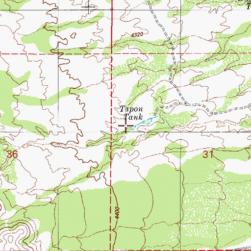 Topographic Map of Tapon Tank, AZ