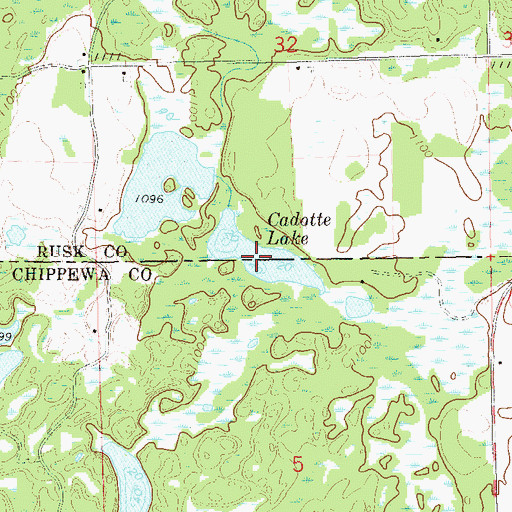 Topographic Map of Cadotte Lake, WI