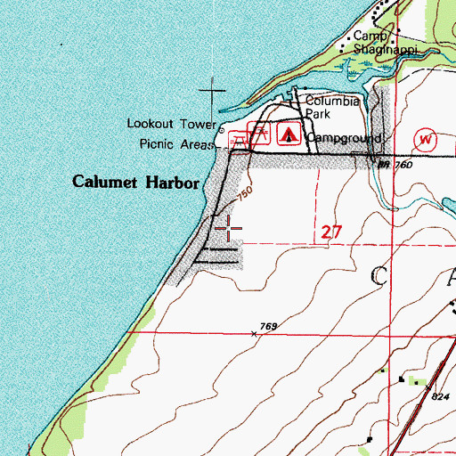 Topographic Map of Calumet Harbor, WI