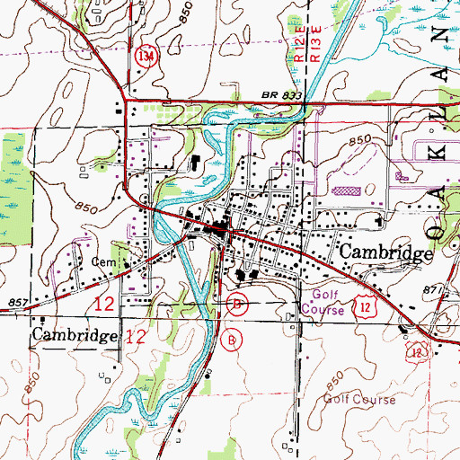 Topographic Map of Cambridge, WI