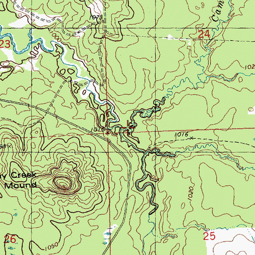 Topographic Map of Cameron Creek, WI