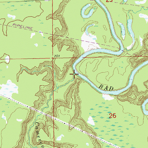 Topographic Map of Camerons Creek, WI
