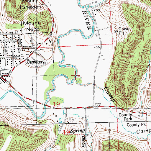 Topographic Map of Camp Creek, WI